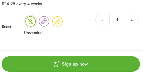 Skoon subscription via website