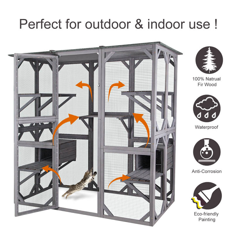 Cat is using Aivituvin AIR37 cat playpen