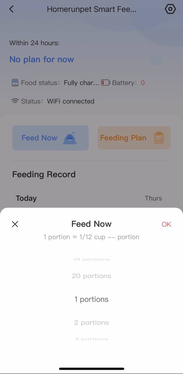 Inconvenient app on Homerunpet Automatic cat feeder