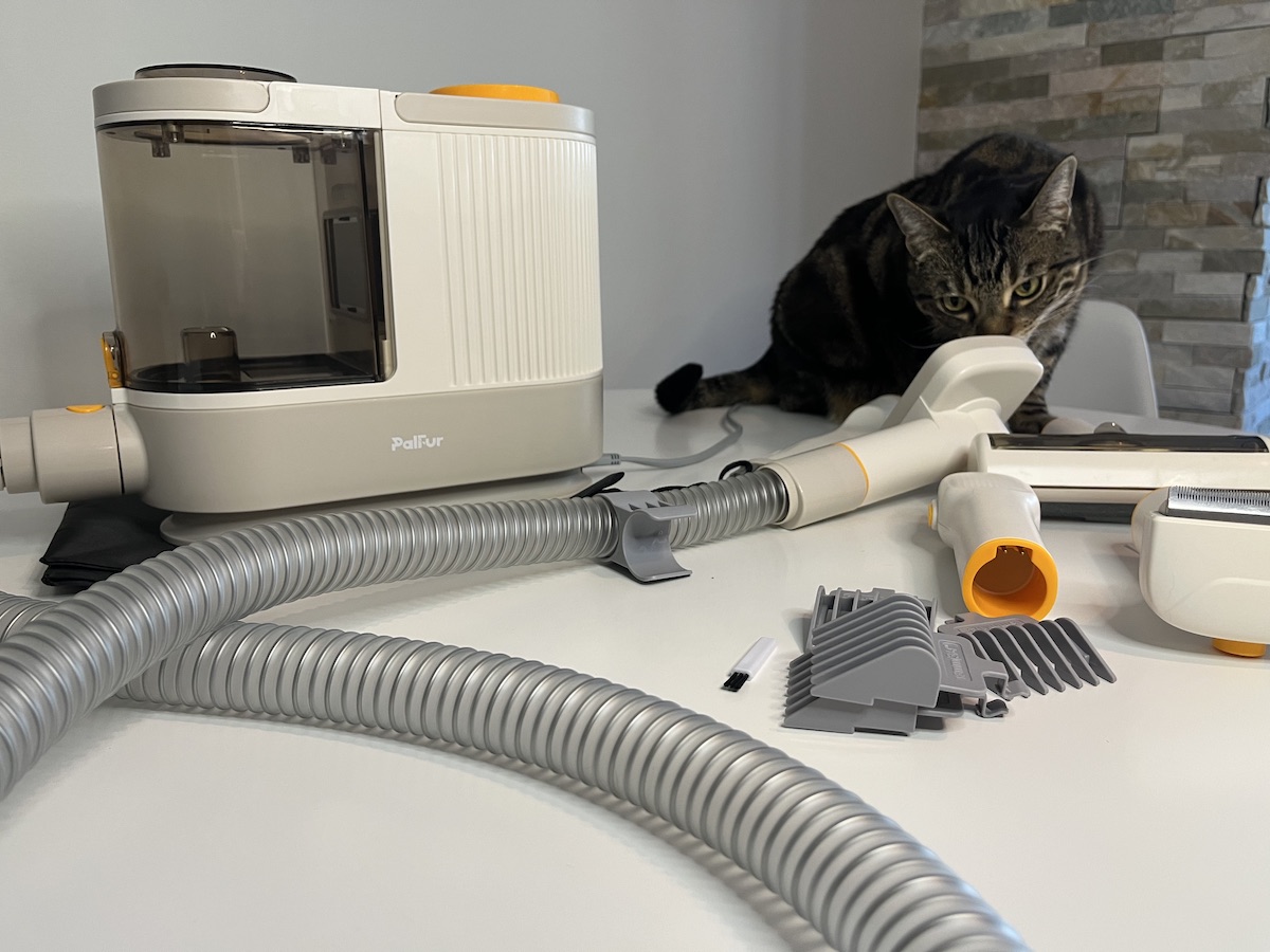 My cat is exploring Palfur Grooming kit