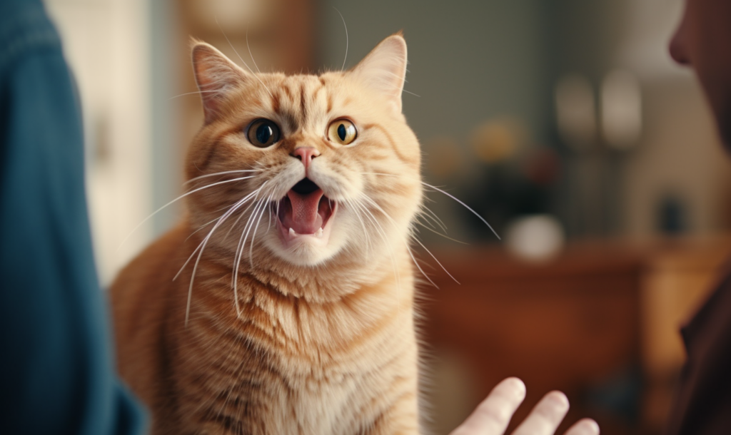 Cat Talking to Owner