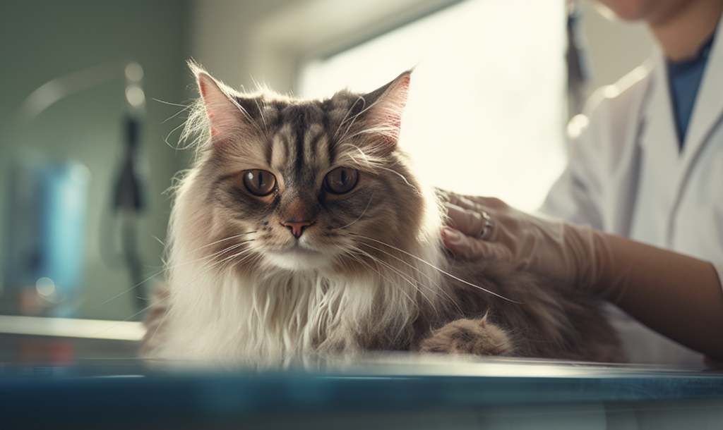 Cat seeing the veterinarian
