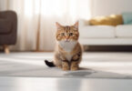 cat peeing everywhere - urine stain on floor