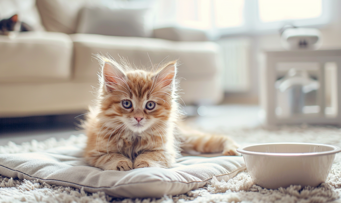 New Kitten Checklist - cat mat and bowl